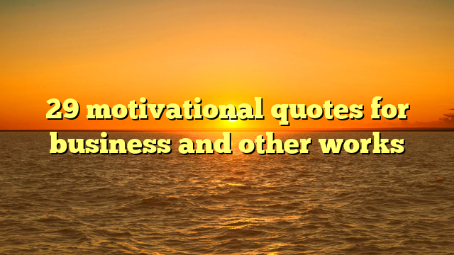 29 motivational quotes for business and other works