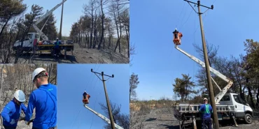 Enerji hatları yangının ardından yeniden onarılıyor